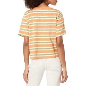 Roxy Women's Short Sleeve Yarn Dye T-Shirt Golden Ochre Good Vibes XS